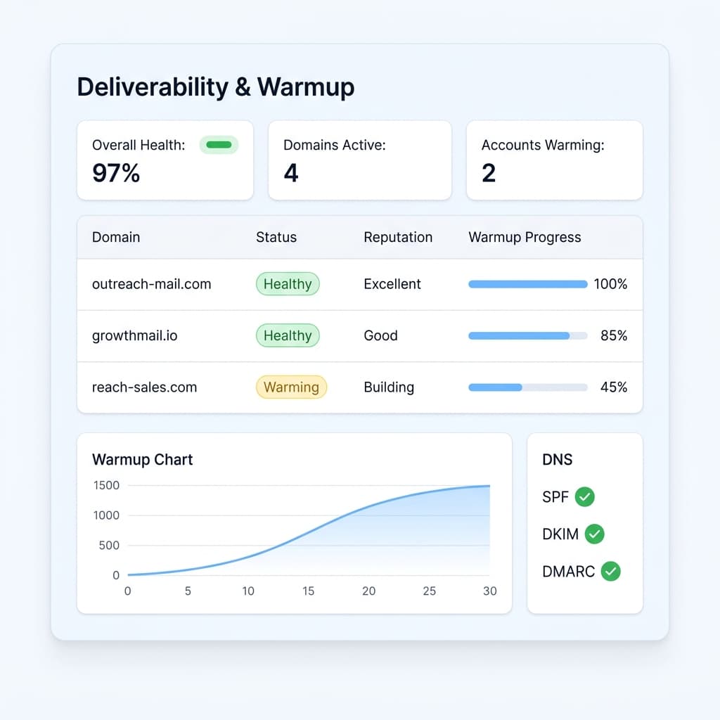 Deliverability controls built into the workflow, not bolted on later